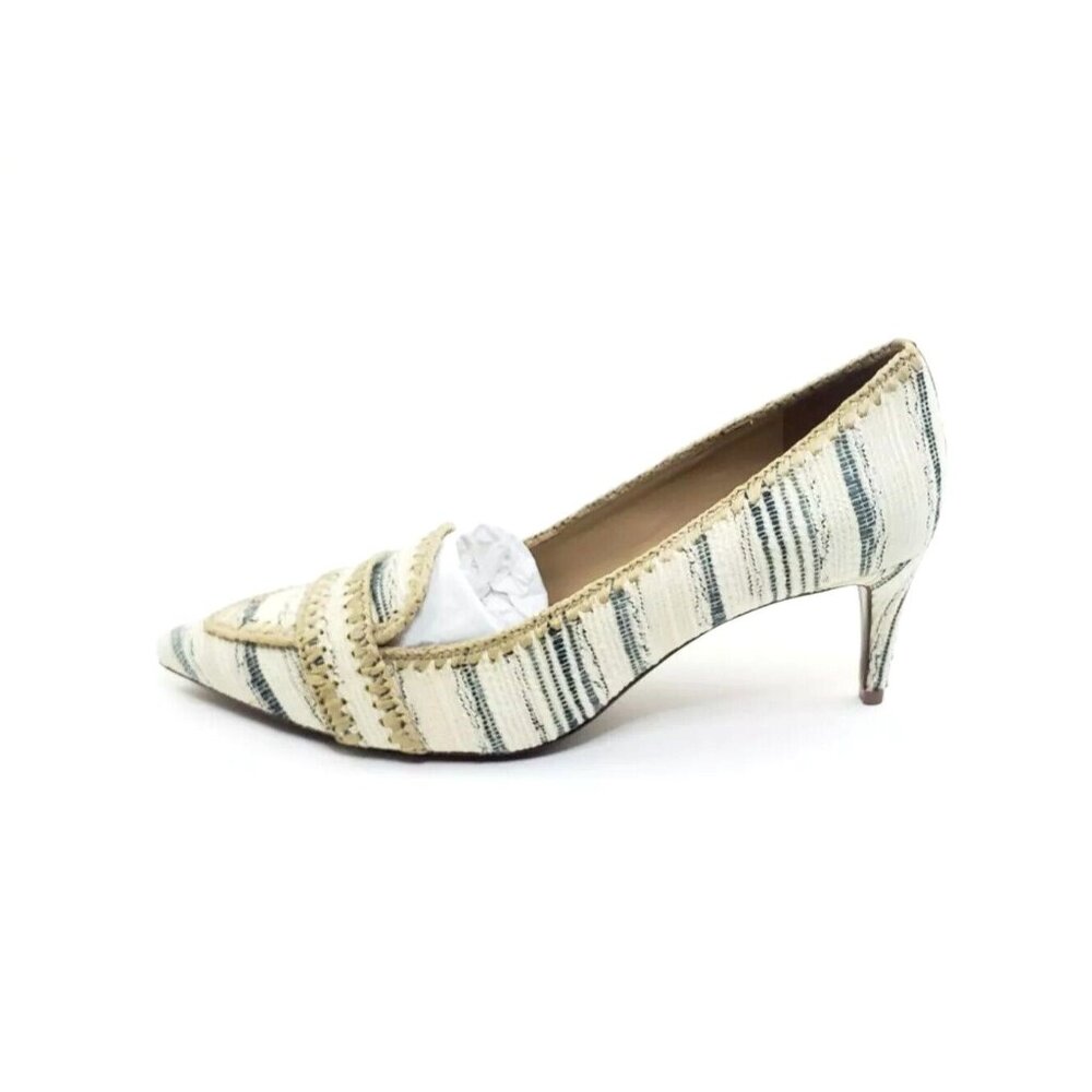 Tory Burch Leno Pumps Nate Tweed Heels Shoes Wheat Beige Womens US 11